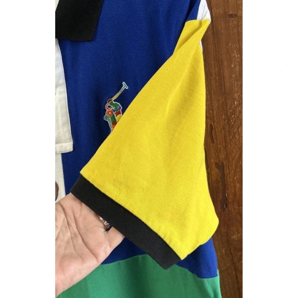 Polo Ralph Lauren COLORBLOCK‎ Shirt BIG MULTI-COLOR Rainbow PONY Large Tall LT